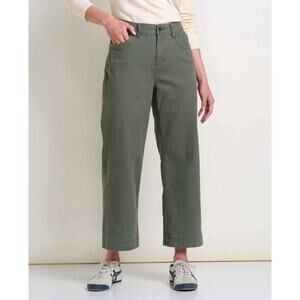 Toad & Co Earthworks Cropped Wide Leg Pants Green 6